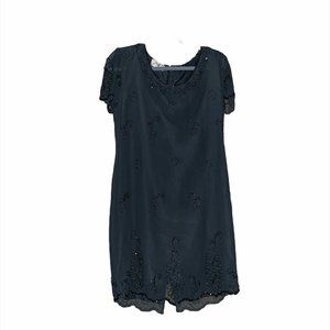 IMB New York Beaded Vintage Navy Dress